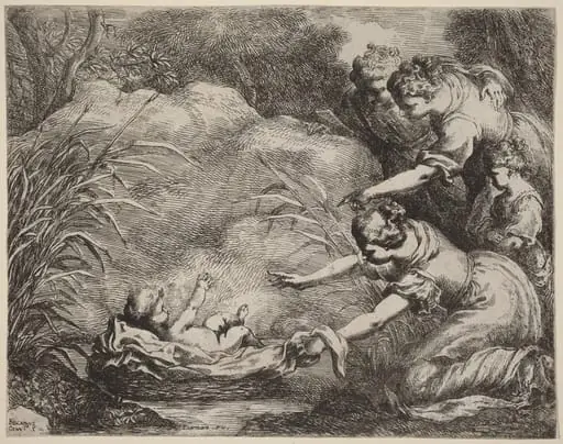 The Finding of Moses, by Bartolomeo Biscaino