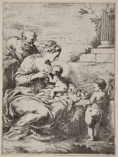 The Holy Family with Saint John, by Bartolomeo Biscaino