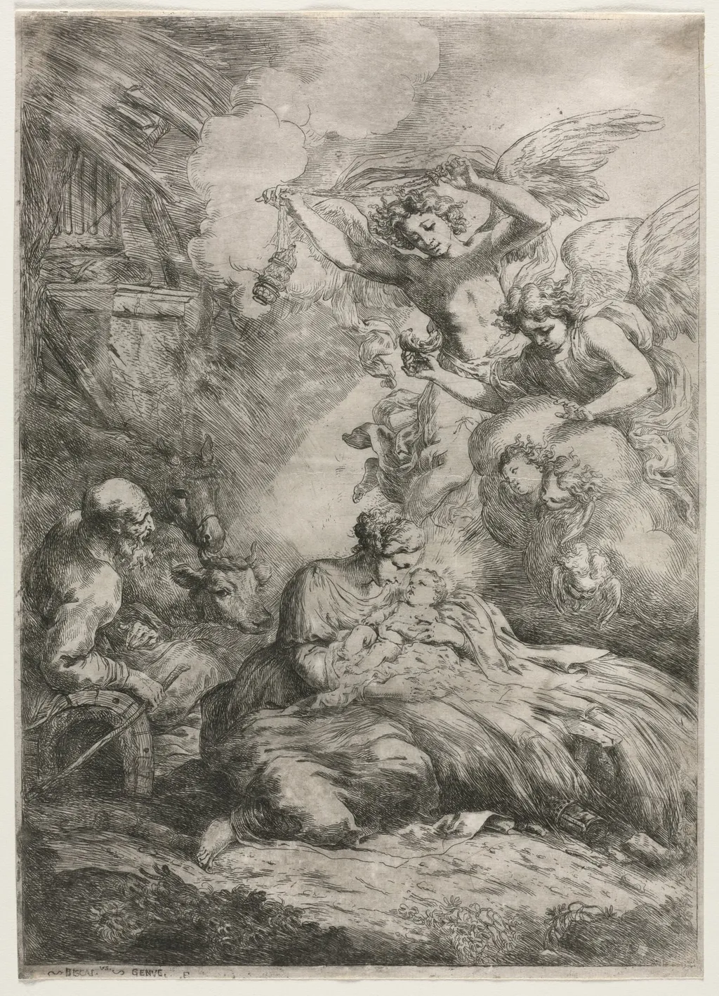 The Nativity, by Bartolomeo Biscaino, 1654