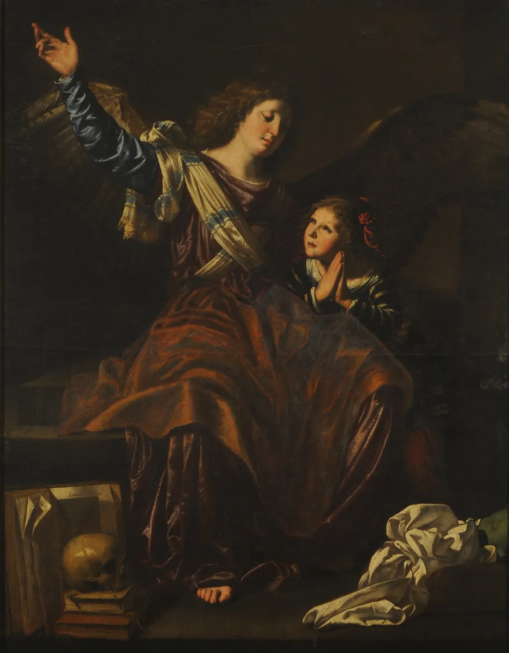 Angel guardian, by Bartolomeo Cavarozzi, oil