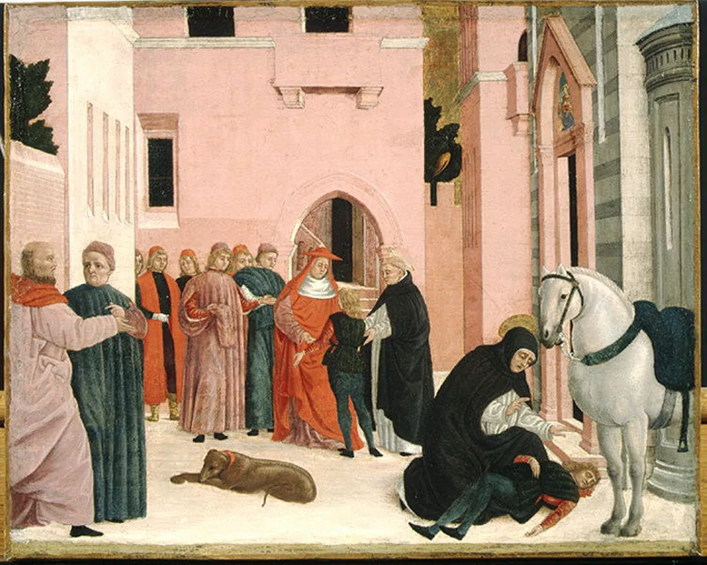 Saint Dominic Resuscitating Napoleone Orsini, by Bartolomeo degli Erri, unspecified, 1470