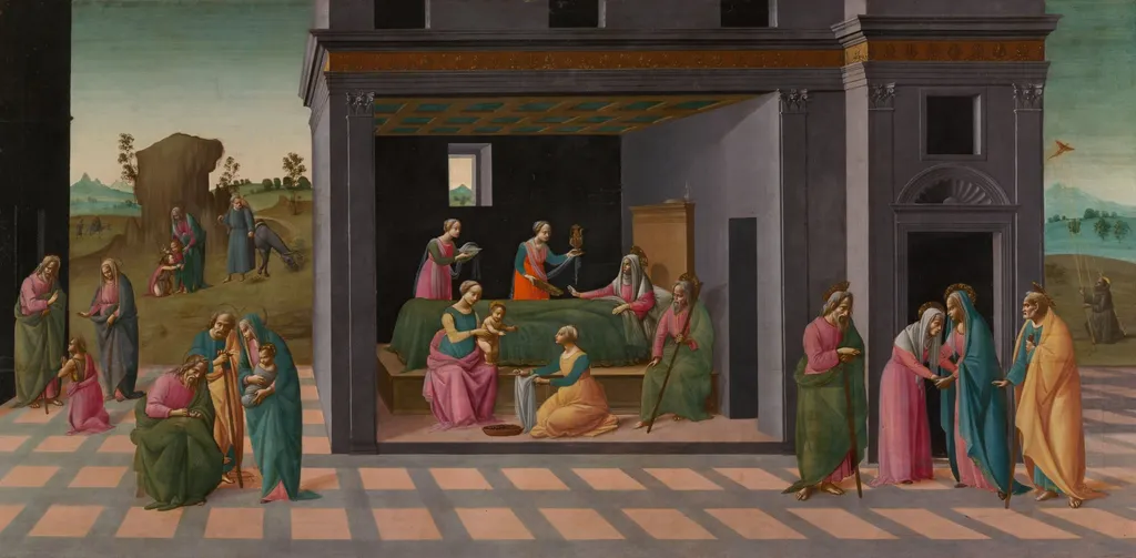 Scenes from the Life of Saint John the Baptist, by Bartolomeo di Giovanni, tempera, 1492