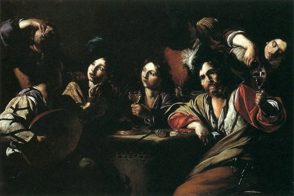 Tavern Scene with a Lute Player, by Bartolomeo Manfredi