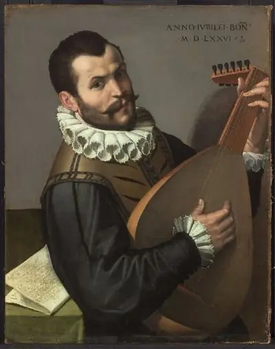 Portrait of a Man Playing a Lute, by Bartolomeo Passarotti