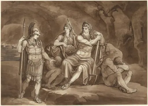 Telemachus Requests Permission from Pluto to Seek His Father in the Underworld, by Bartolomeo Pinelli