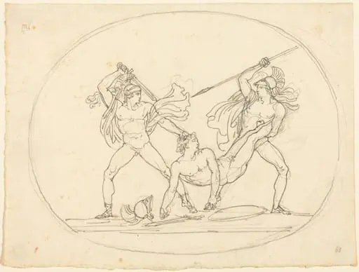 Two Ancient Warriors Fighting over a Dead Comrade, by Bartolomeo Pinelli