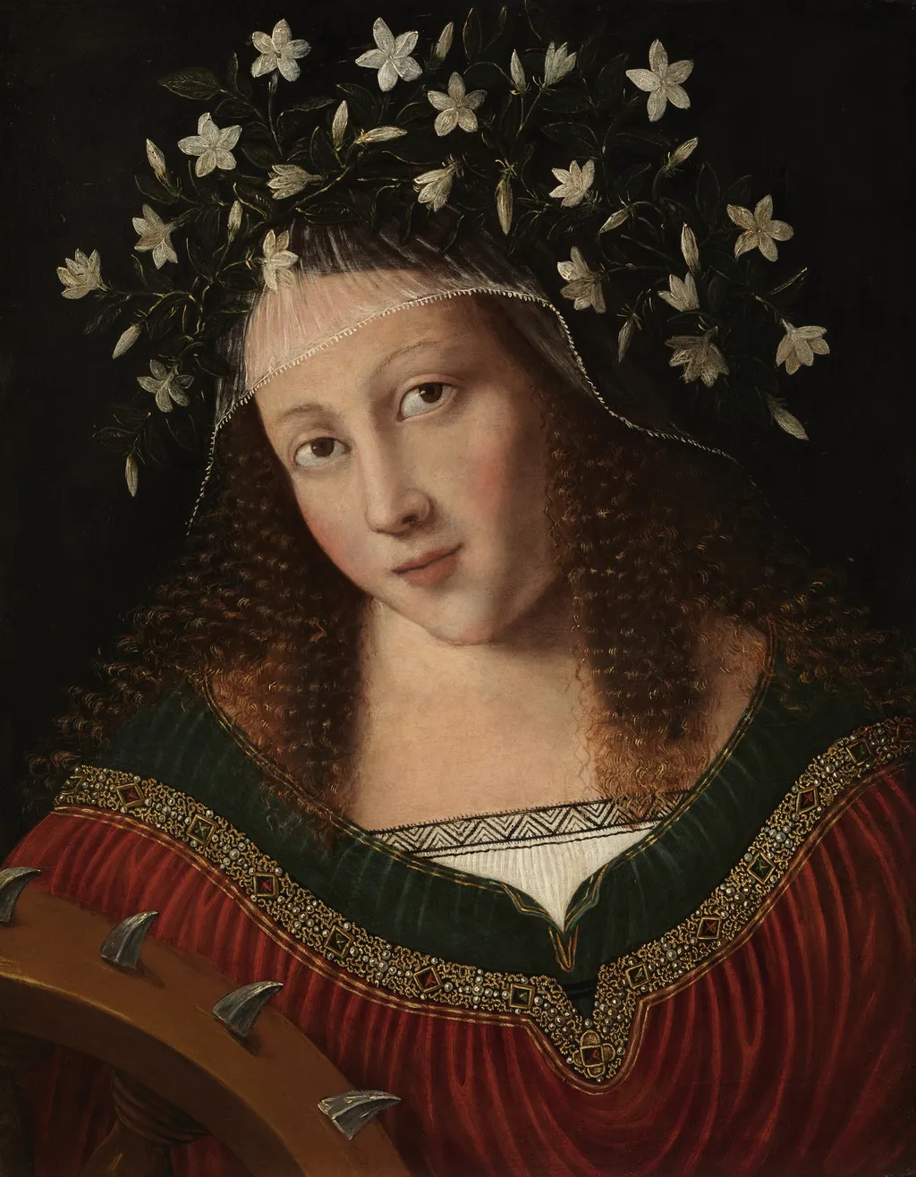 Saint Catherine, by Bartolomeo Veneto, oil, 1520