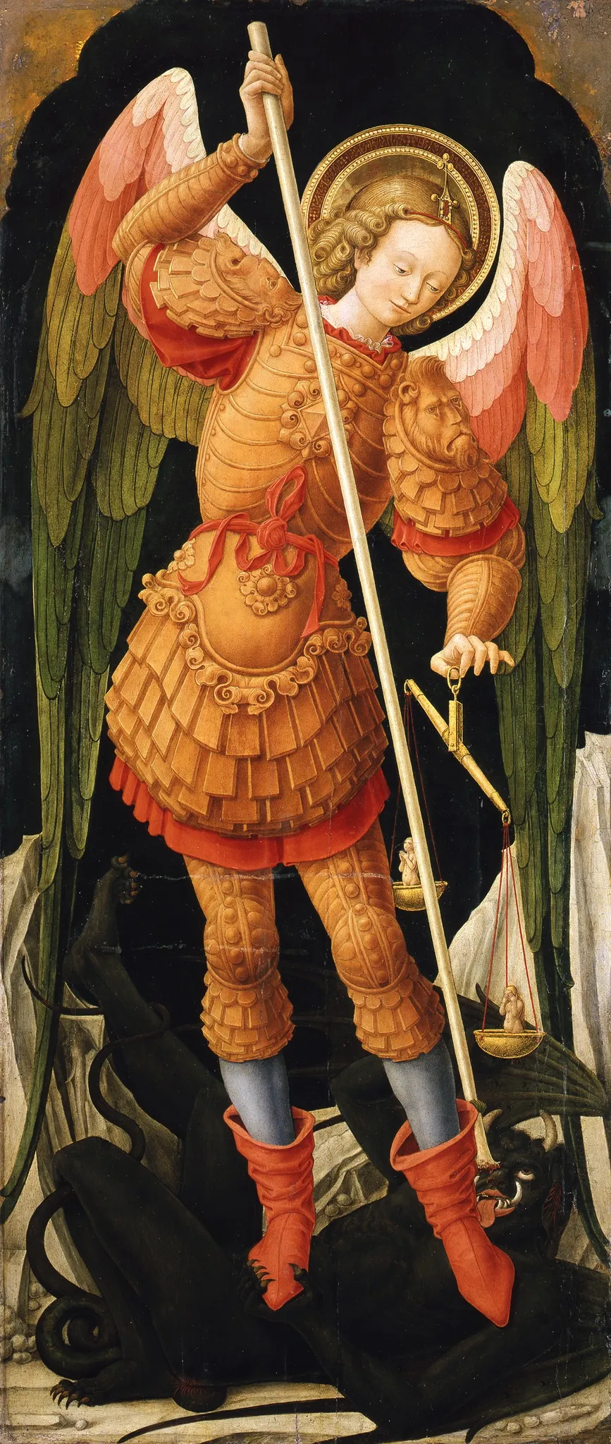 Archangel Michael with a Soul Scale, by Bartolomeo Vivarini, paint, 1468