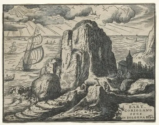 Cliff on the Seashore, by Bartolommeo Coriolano