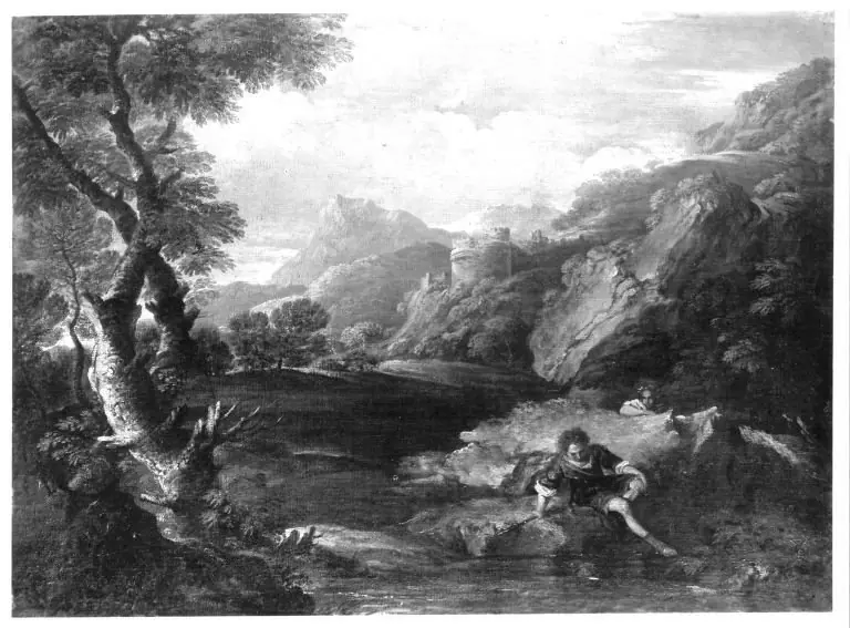 Gebirgslandschaft mit Burgruinen, by Bartolommeo Torregiani