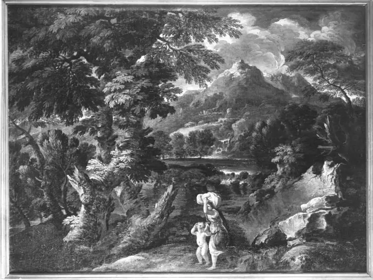 Gebirgslandschaft mit Hagar und Ismael, by Bartolommeo Torregiani