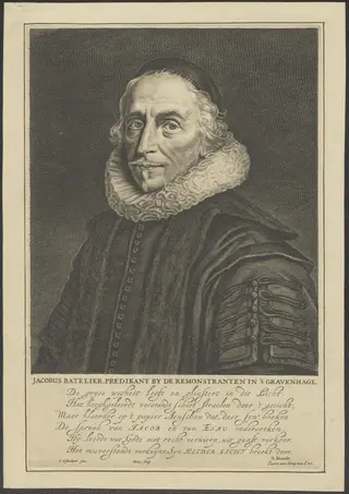Portrait of J. Batelier, Remonstrant minister in The Hague, by Bary Hendrik, 1650