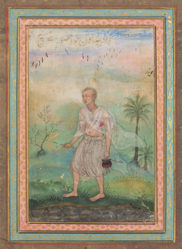 Jain Ascetic Walking Along a Riverbank, by Basawan