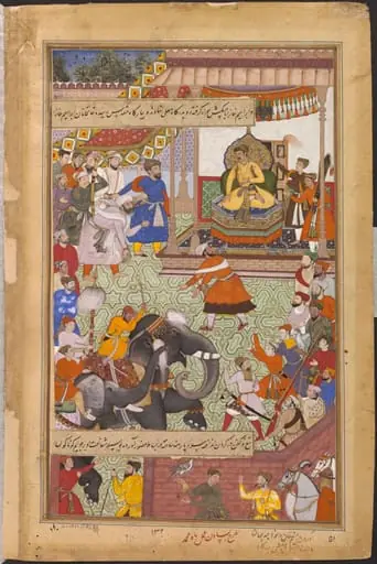Mu'nim Khan and Khwaja Jahan, by Basawan