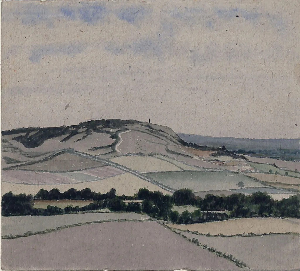 Coombe Hill, Wendover, by Basil Somerset Long, watercolor, 1925