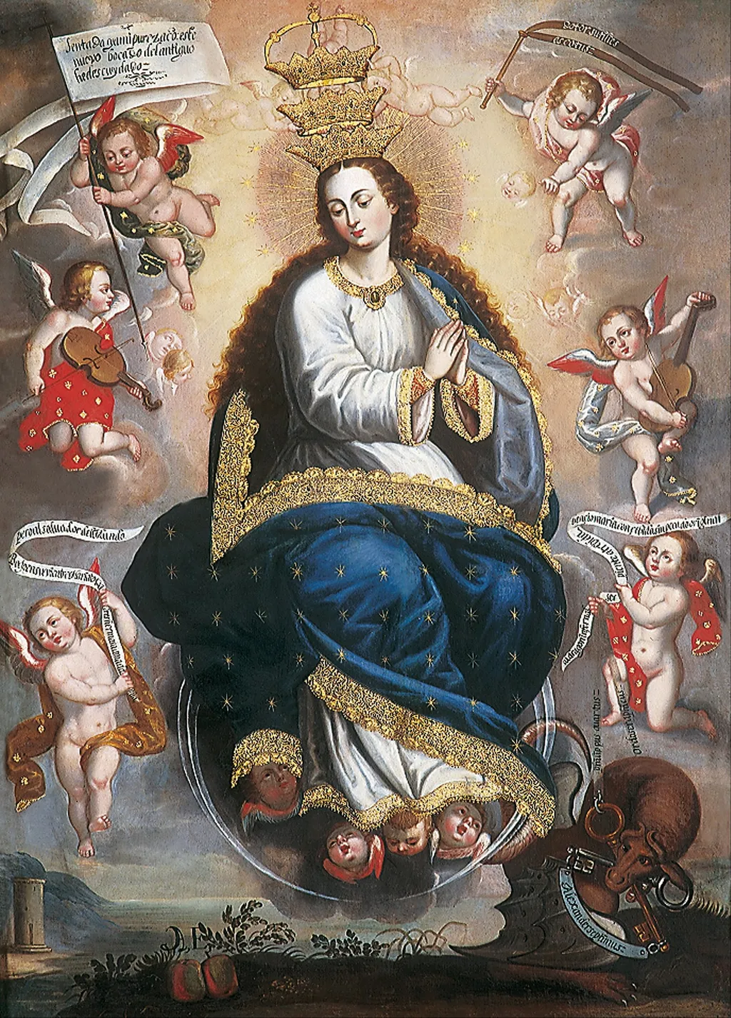 Immaculate Virgin Victorious over the Serpent of Heresy, by Basilio Santa Cruz Pumacallao, oil, 1690