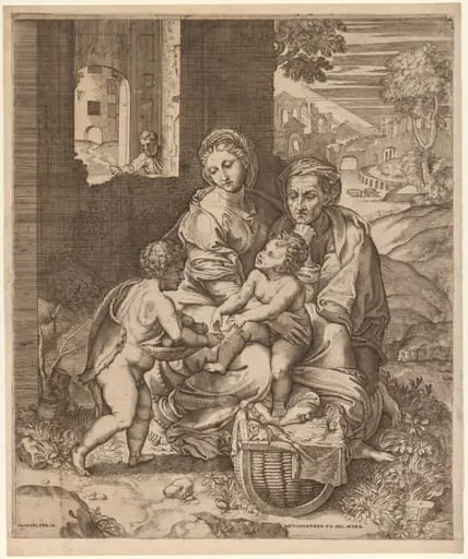 The Holy Family (La Perla) (after Raphael), by Battista d'Agnolo