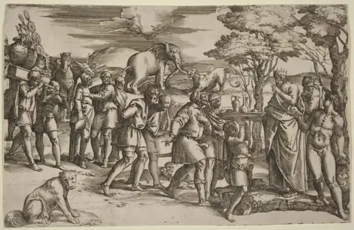 Abraham Paying Tithes to Melchisedek, by Battista Franco