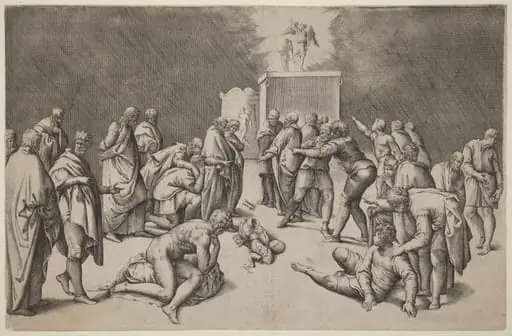 The Ark of the Lord in the Temple of Dagon, by Battista Franco