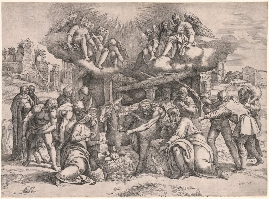 The Adoration of the Shepherds, by Battista Franco Veneziano, 1552