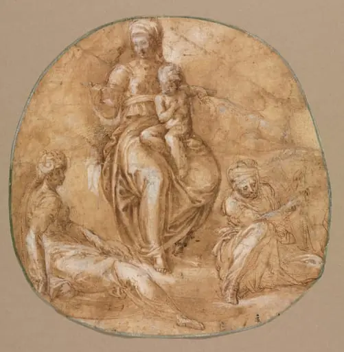 Virgin and Child with St. Catherine of Alexandria and Saint Anne (?), by Battista Franco Veneziano