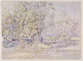 Cattle on the Stour, Dedham, by Bayes