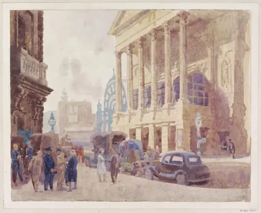 Covent Garden Opera House; The Colonnade, by Bayes