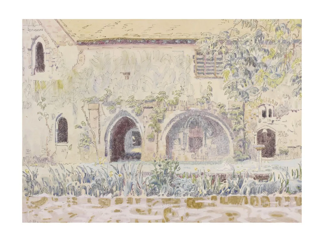 The Abbey, Little Coggeshall, by Bayes, watercolor, 1940