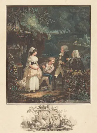 Annette et Lubin, by Philibert-Louis Debucourt, ink, 1789