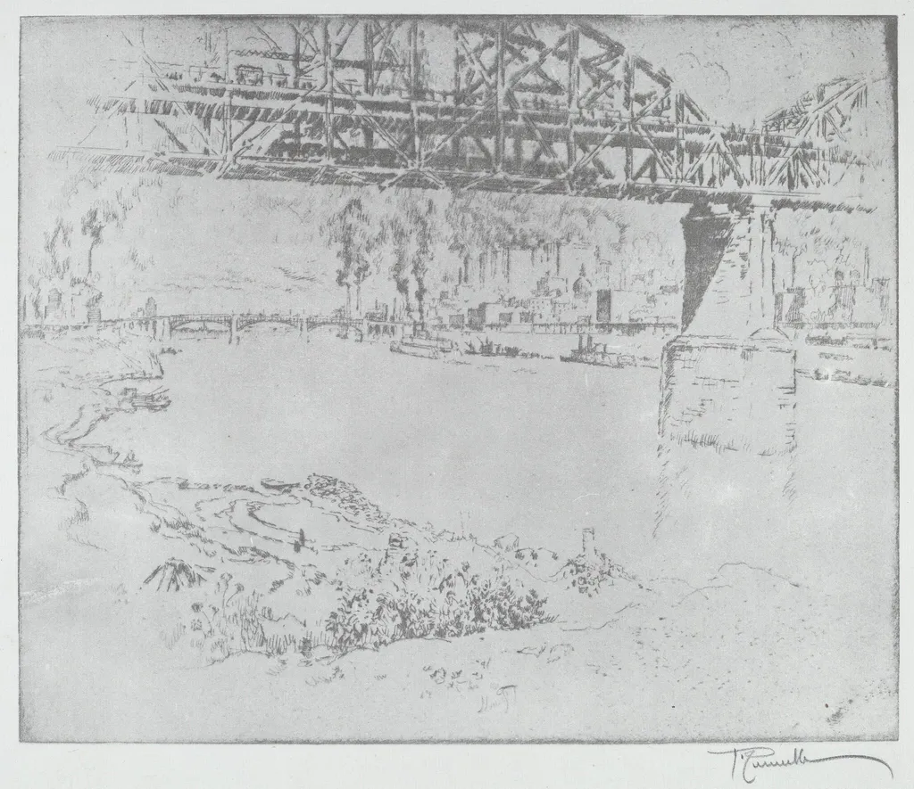 The City Bridge, St. Louis [bottom], by American 20th Century, 1919