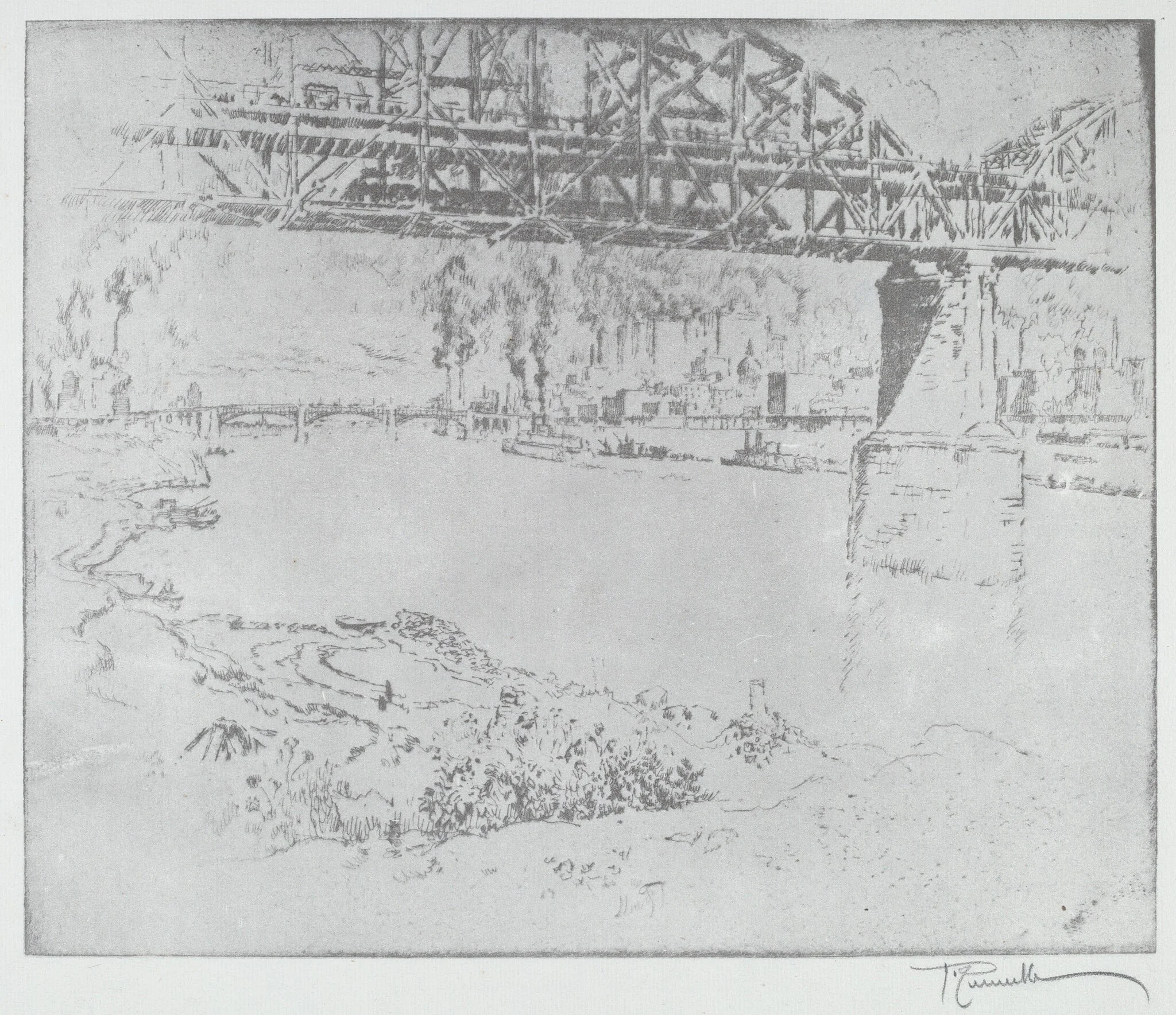 The City Bridge, St. Louis [bottom], detail