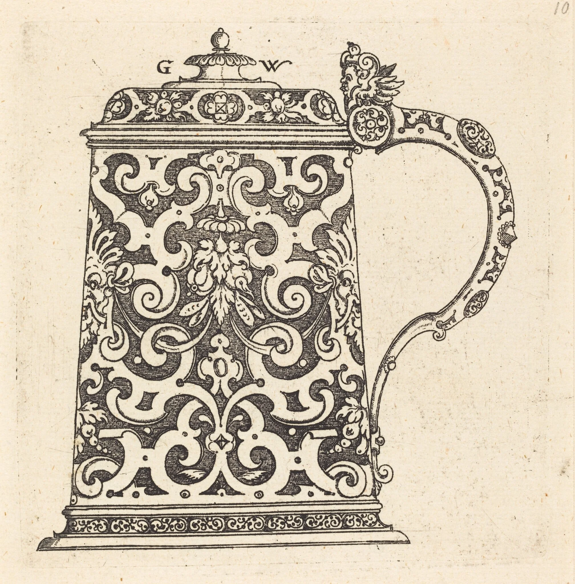 Large jug, the handle formed by a snake, detail