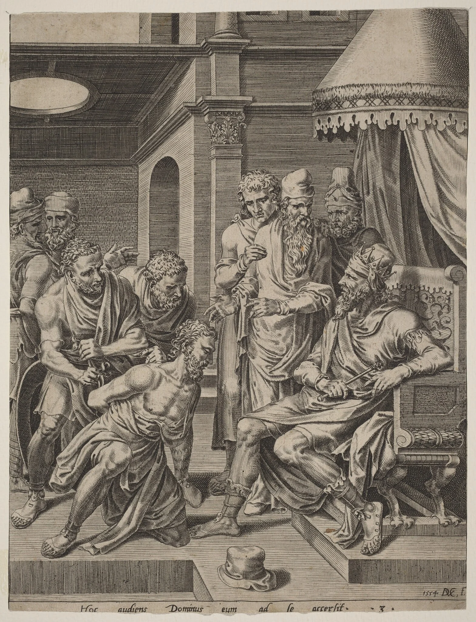 The Unmerciful Servant Brought before the King, detail