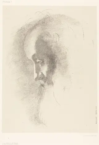 A La Vieillesse (To Old Age), by Odilon Redon, ink, 1886