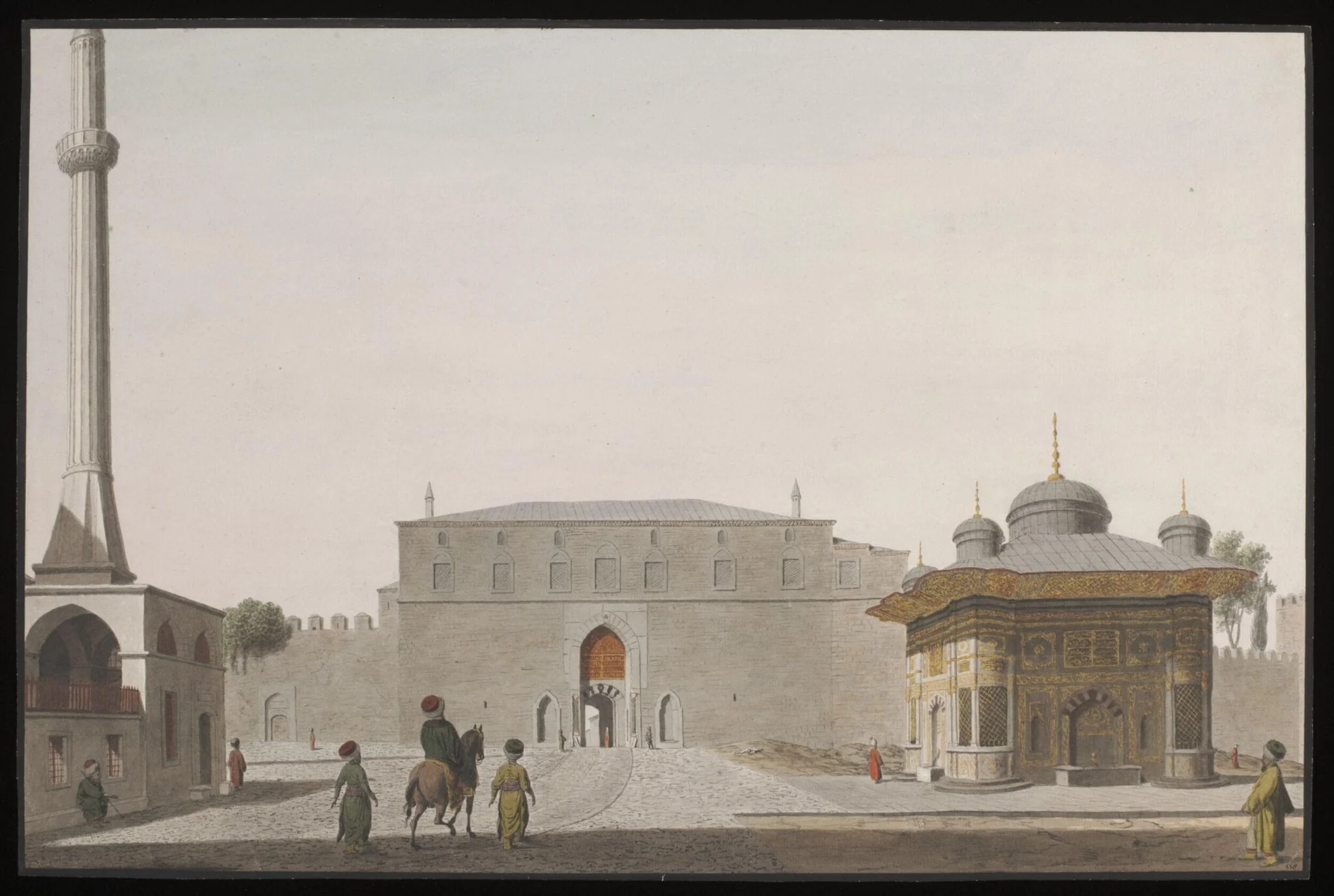 Bab-i-Hümayün (Imperial Gate) to Topkapi Sarayi, with the Fountain of Sultan Ahmet III, detail