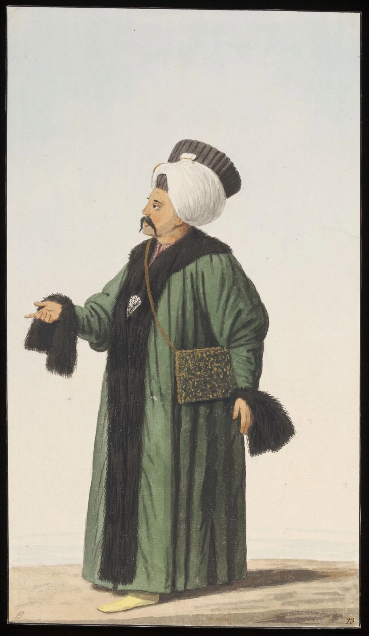 An Ottoman Official, perhaps the Sultan's private secretary,, detail