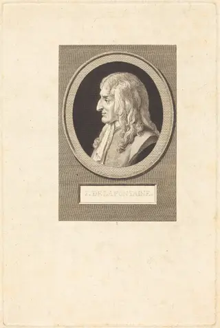 Jean de La Fontaine, by Augustin de Saint-Aubin, ink, 1801