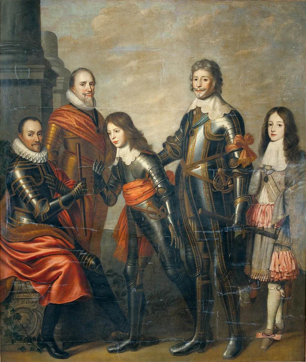 Four Generations of the Princes of Orange: William I, Maurice and Frederick Henry, William II and William III, by Pieter Nason, oil, 1660