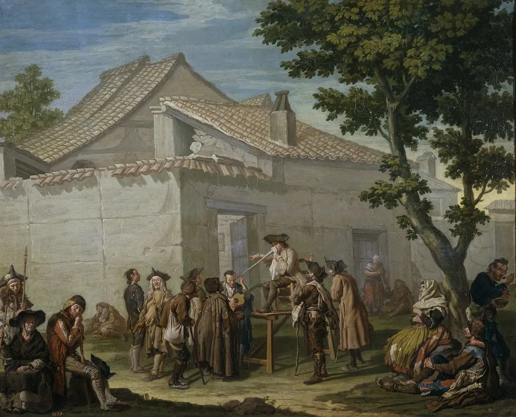 El charlatán de aldea, by Francesco Sasso, oil, 1740