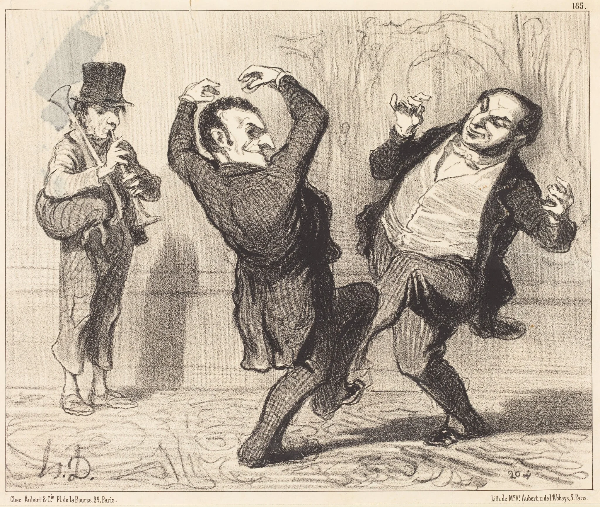 Attachés par leur grandeur au rivage de la Seine..., detail