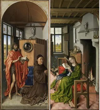 Werl Triptych, by Robert Campin, oil, 1438