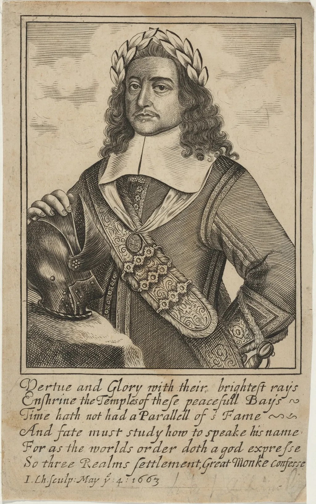 George Monk, First Duke of Albemarle, by John Chantry, ink, 1663