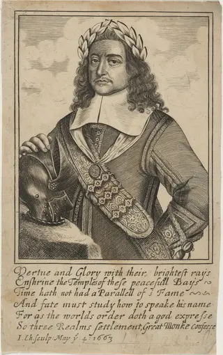 George Monk, First Duke of Albemarle, by John Chantry, ink, 1663