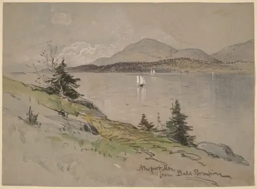 Newport Mountain from Bald Porcupine, by George Henry Smillie, chalk, 1880