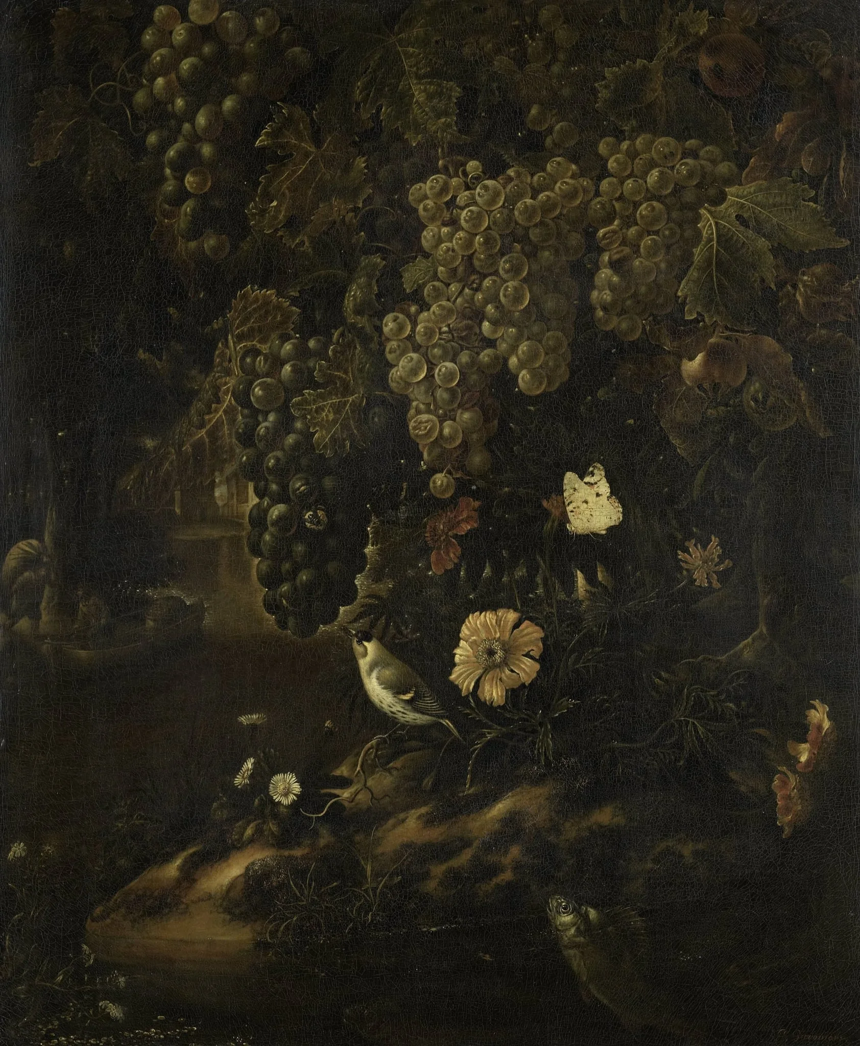 Grapes, Flowers and Animals, detail