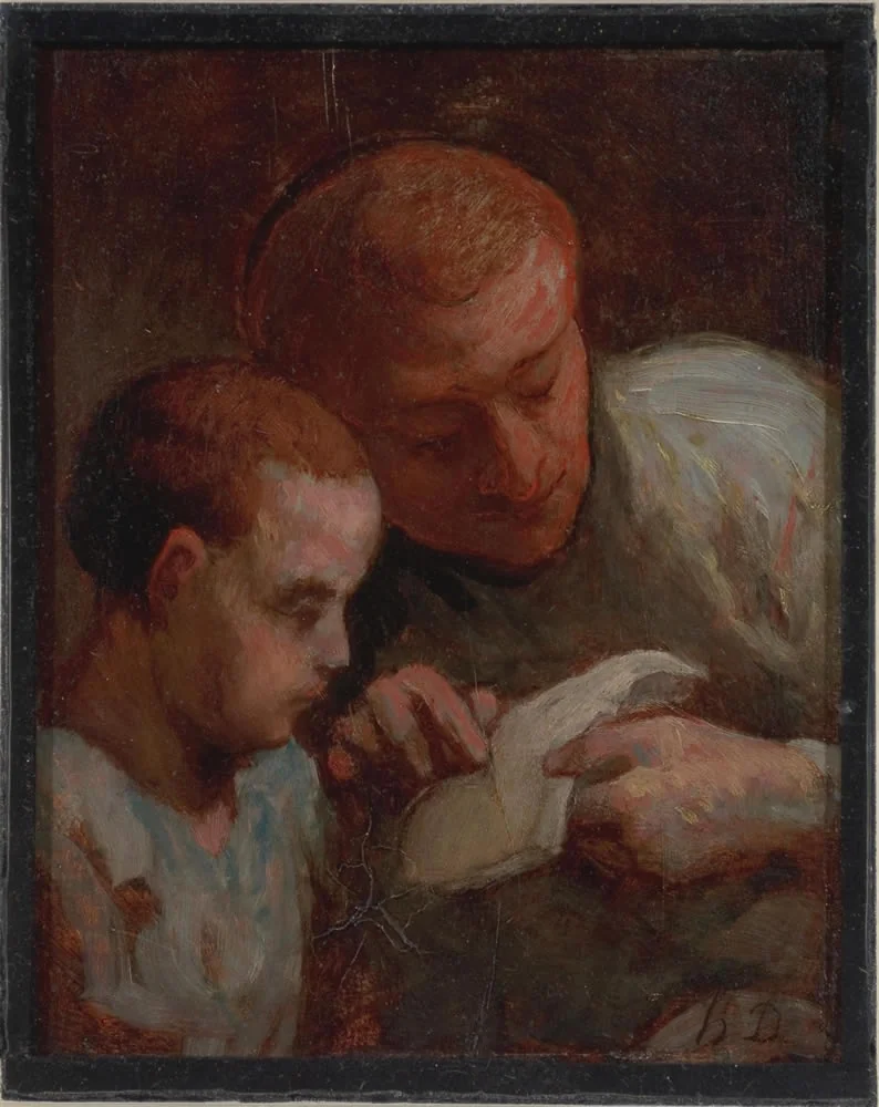 La leçon de lecture, detail