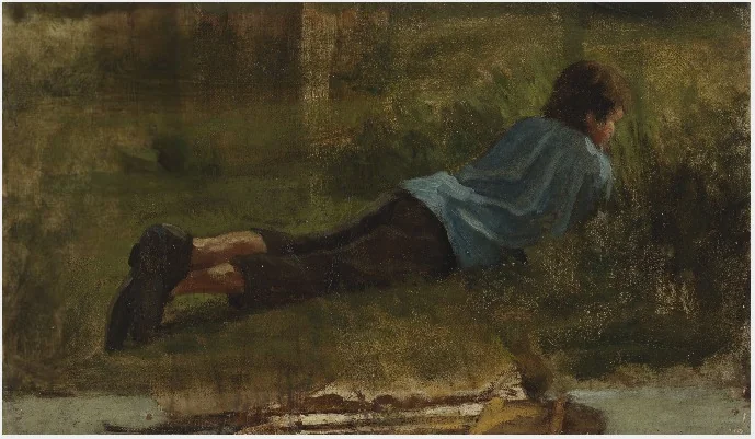 A Boy at a Pool, detail