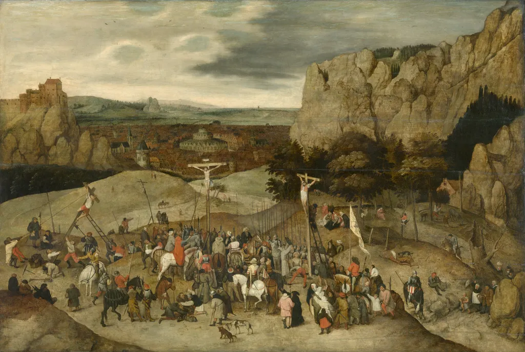 Crucifixion, by Pieter Brueghel the Younger, oil, 1610