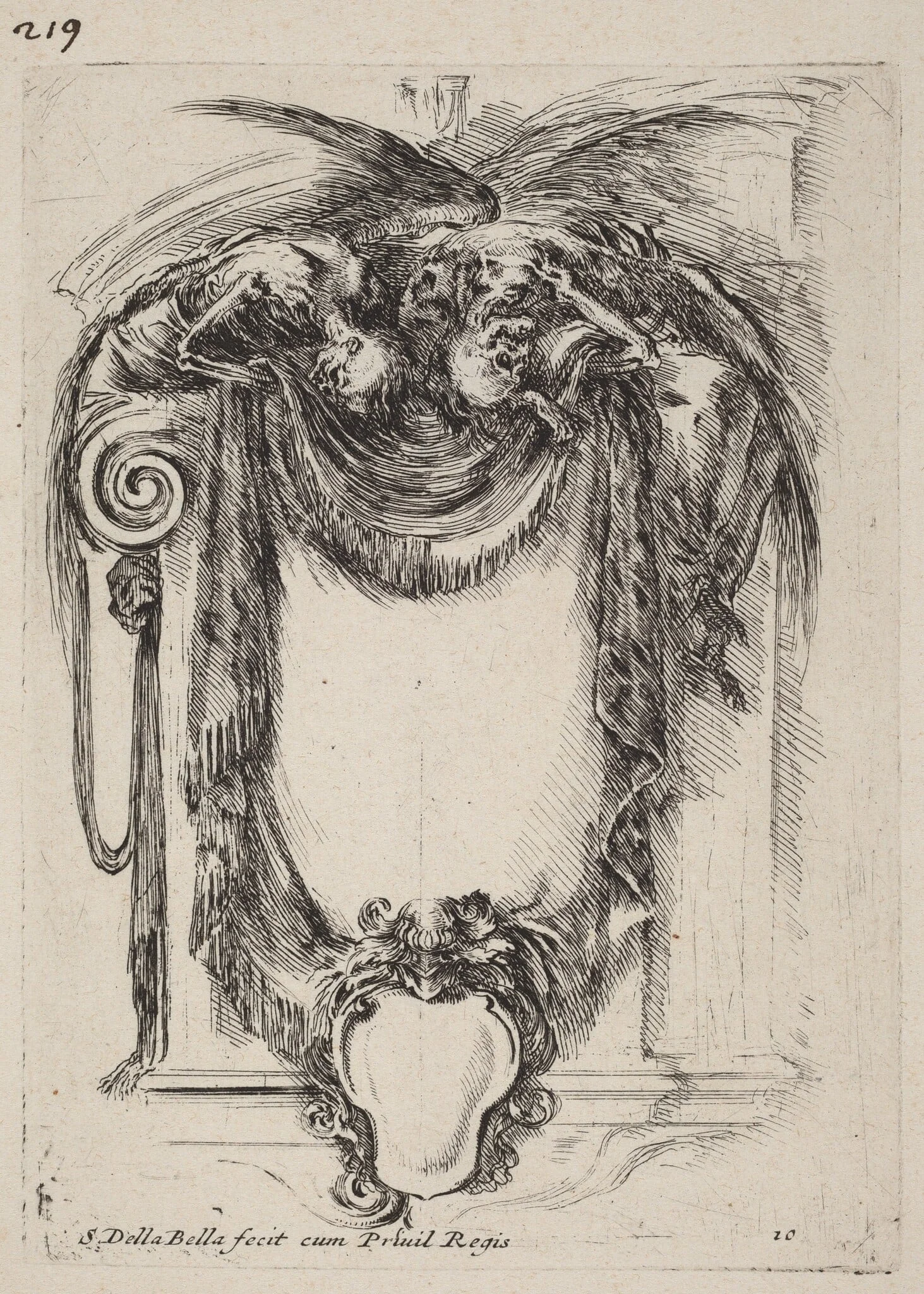 Cartouche Suspended from Corpses, detail