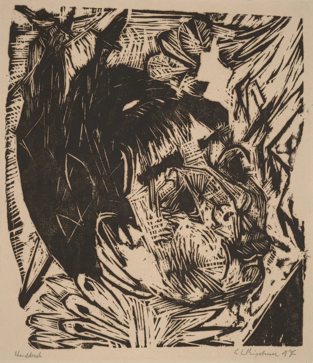 Wife of Professor Schaxel, by Ernst Ludwig Kirchner, ink, 1918